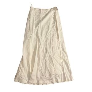 Spiegel Linen Cotton Blend Maxi Skirt White Size 14